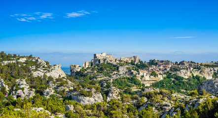 Fototapeta na wymiar Les Baux de Provence village panoramic view. France, Europe.