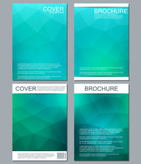 Fototapeta premium Vector brochure template, flyer, cover magazine in A4 size. Business abstract background with triangles.
