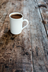 Coffee drink on wooden table 