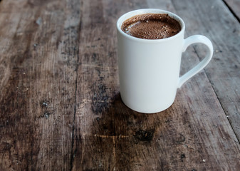 Coffee drink on wooden table 