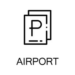 Passport flat icon or logo for web design.
