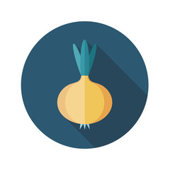 Onion flat icon. Vegetable vector