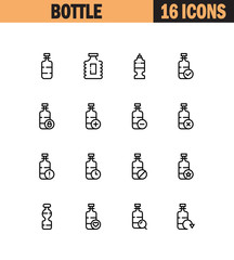 Bottle flat icon set