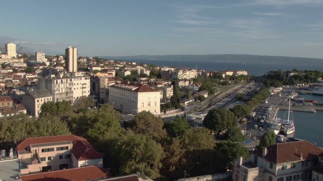 Elevated view over Split Croatia from the tower of Saint Dominus Cathedral 