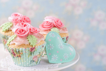 Pastel colored cupcakes