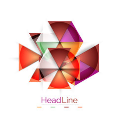 Colorful triangles on white background