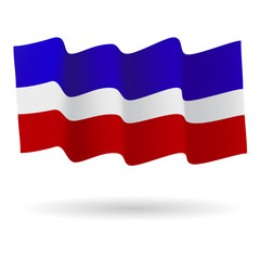 Fototapeta premium Waving flag red white blue.