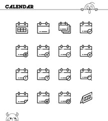 Calendar icon set