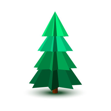Spruce tree.Isolated on white background.3d Vector illustration.