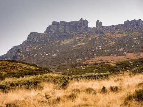 Winters walk up to the canyon around Greenfields reservoir, Saddleworth, Oldham, UK