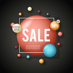 Sale advertising banner layout special big offer concept sticker set vector illustration