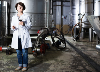 Sommelier woman on winery