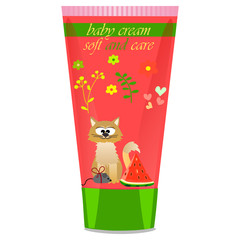 Baby cream tube with kids design
