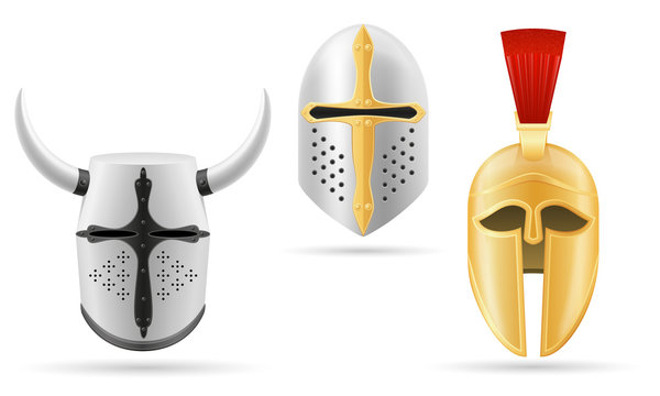 battle helmet medieval stock vector illustration