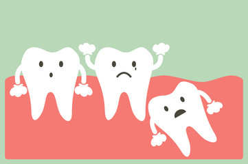 dental cartoon vector, wisdom tooth