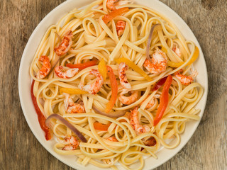 Linguine Pasta With Crayfish Tails