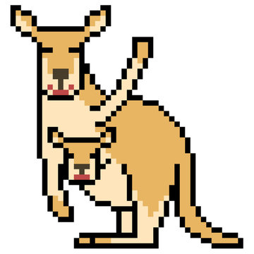 pixel art kangaroo