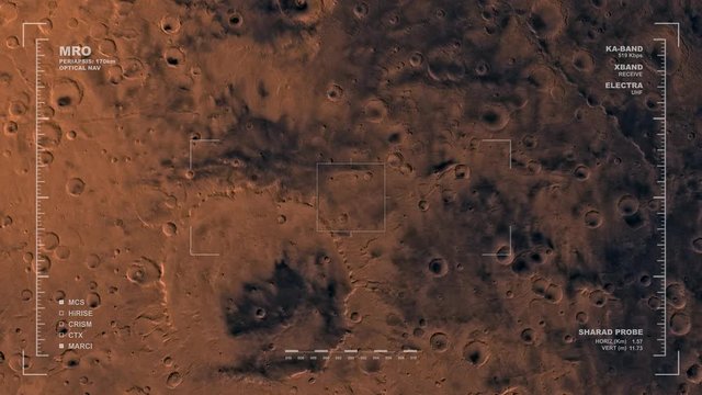MRO mapping flyover of western section of Iapygia Region, Mars. Clips loops and is reversible. Scientifically accurate HUD. Data: NASA/JPL/USGS