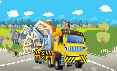 Cartoon tow truck - illustration for children