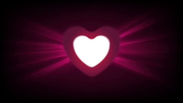 Heart and glowing luminous effect motion graphic design. St Valentines Day video animation Ultra HD 4K 3840x2160