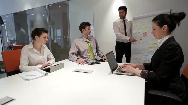 group of young business people  on meeting at modern startup office