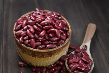Grains kidney bean in bowl