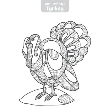 Turkey hand-drawn vector illustration.