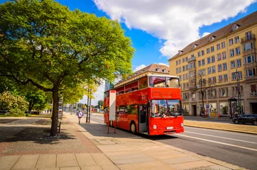 Foto op Canvas Classic red city sightseeing bus, Dresden, Saxony, Germany © Olena Zn
