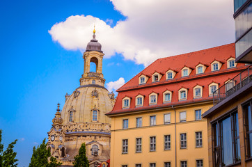 Famous  Church Frauenkirche in Dresden, Saxony, Germany