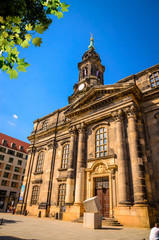 Fototapeta premium Kreuzkirche or Church of the Holy Cross in old Dresden, Saxony, Germany