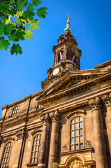 Obraz premium Kreuzkirche or Church of the Holy Cross in old Dresden, Saxony, Germany