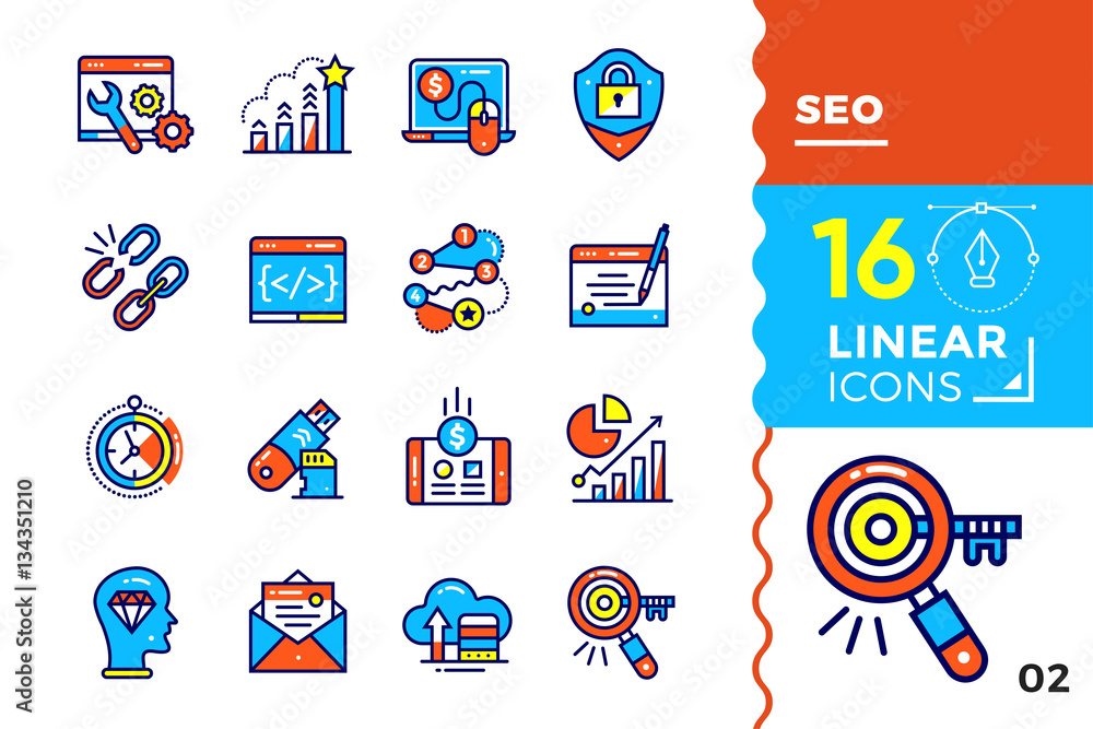 Poster vector collection of line icons for new business. high quality modern pictograms for mobile concepts