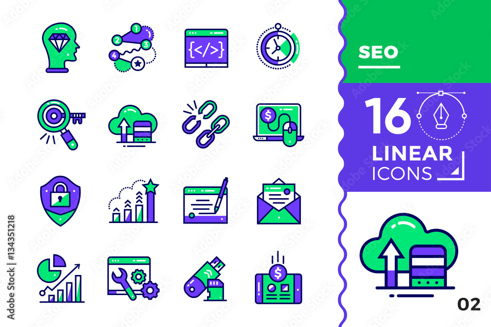 Poster vector collection of line icons for new business. high quality modern pictograms for mobile concepts