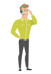 Customer service operator in headset.