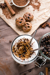 coffee latte with chocolate sprinkles