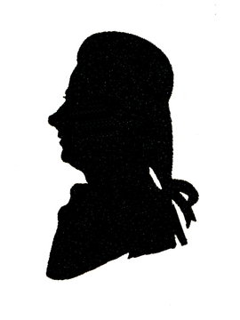 Silhouette of Francesco Benucci, italian singer and Mozart's first Figaro, by Hieronymus de L&ouml;schenkohl (1786)