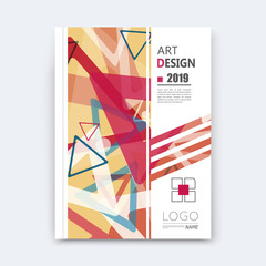 Abstract composition, notebook cover, red triangle font texture, yellow stripe part construction, a4 brochure title sheet, creative figure icon, commercial logo surface, banner form, EPS10 flier fiber
