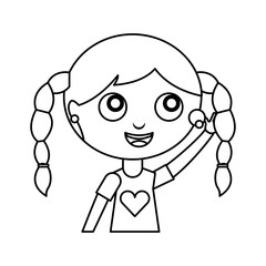 cute little girl character vector illustration design