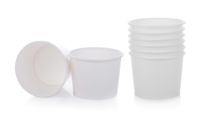 white paper cup on white background
