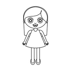 cute little girl character vector illustration design