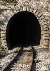 Fototapeta na wymiar Path Into the railway tunnel