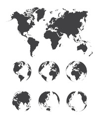 Naklejka premium Set of world map