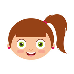 cute little girl character vector illustration design