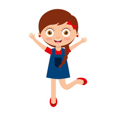 cute little girl character vector illustration design