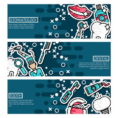 Set of Horizontal Banners about stomatology