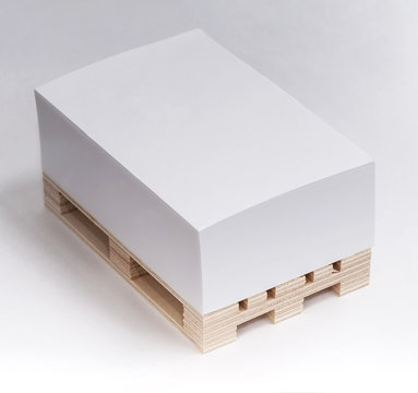 Small palet loaded with paper