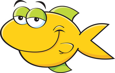 Cartoon illustration of a smiling fish.