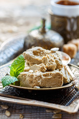 Halva from sunflower seeds and Turkish coffee.