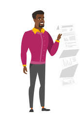 Businessman giving business presentation.