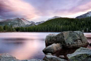 Obraz premium Bear Lake Sunset at Rocky Mountain National Park